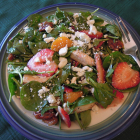 Strawberry Spinach Salad with Caramelized Pecans and Grilled Chicken