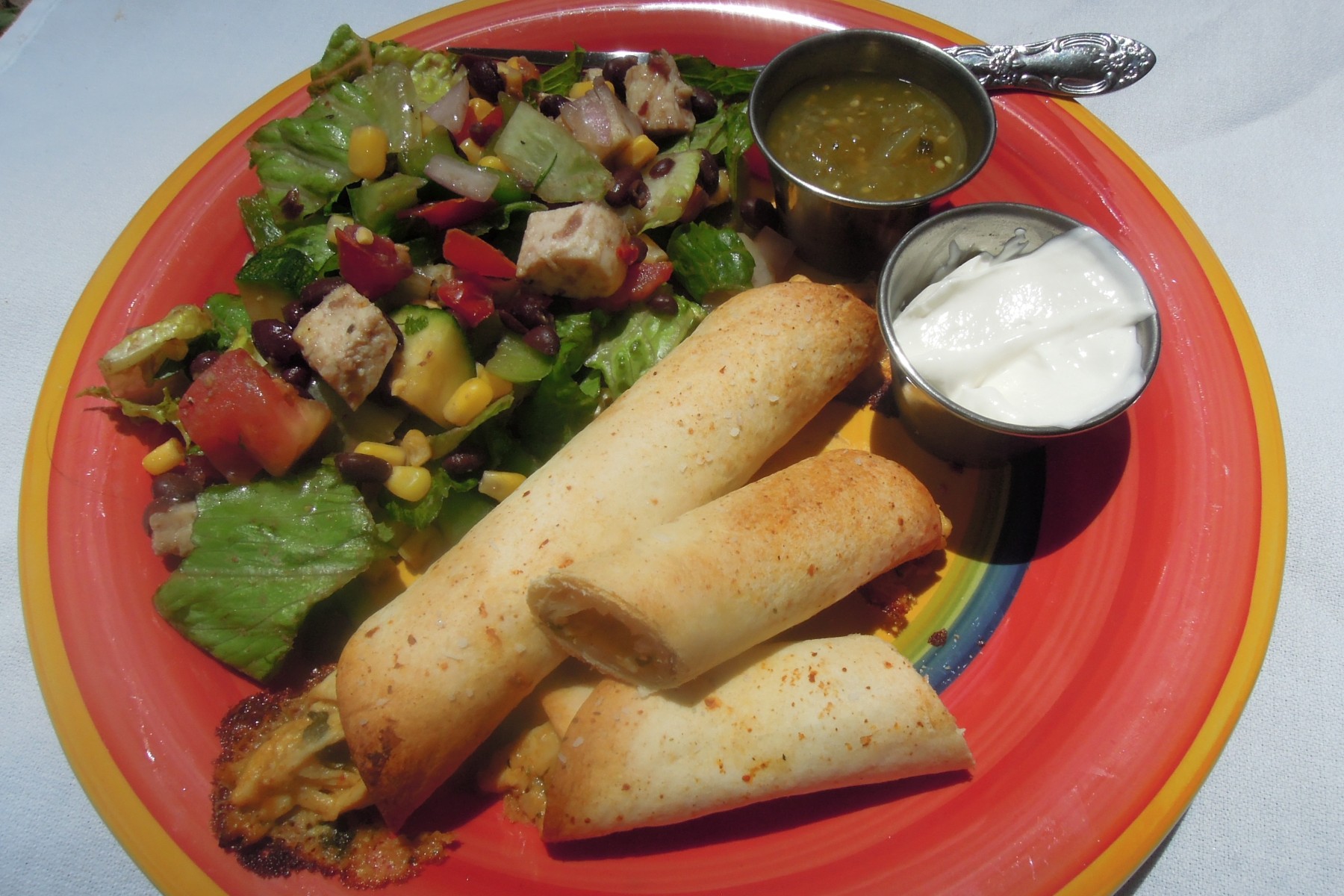 Baked chicken taquitos