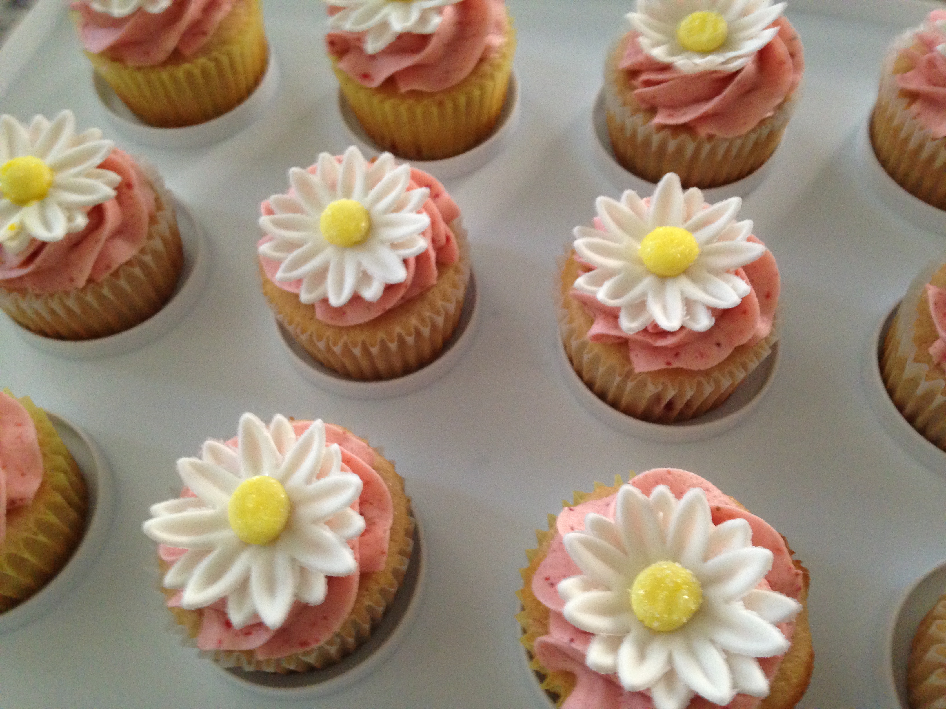 daisy cupcakes